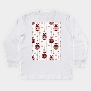 Large Dark Christmas Christmas Candy Apple Red Ball Ornaments Kids Long Sleeve T-Shirt